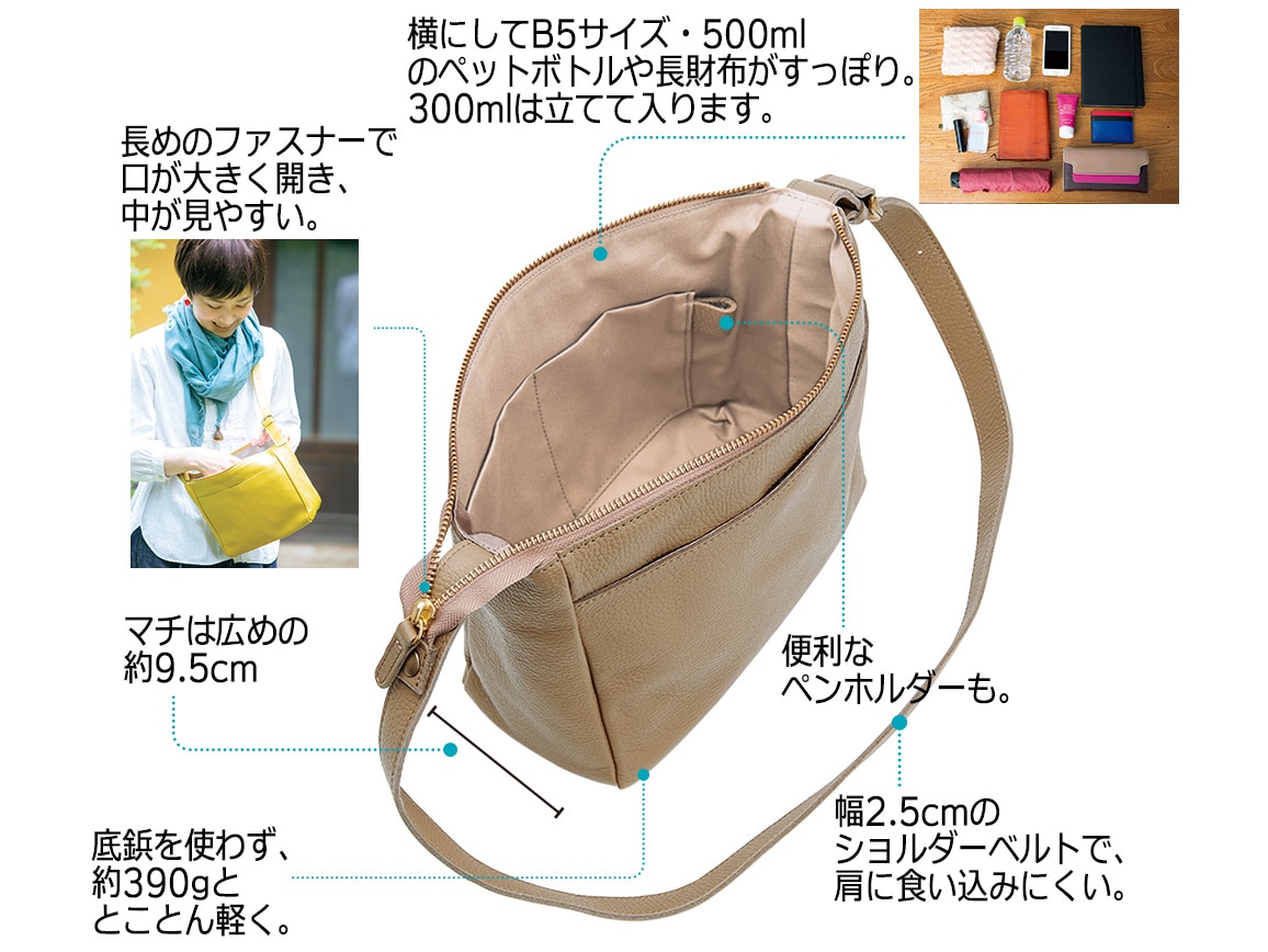 日本製 ガバッと見やすい撥水牛革ショルダーバッグ【広告商品】 日本製 ガバッと見やすい撥水牛革ショルダーバッグ【広告商品】