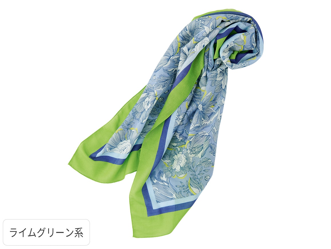 配色花柄プリントストール 配色花柄プリントストール