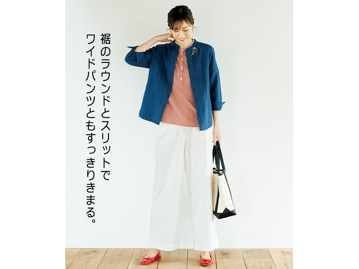 綿麻タックデザインシャツ 綿麻タックデザインシャツ