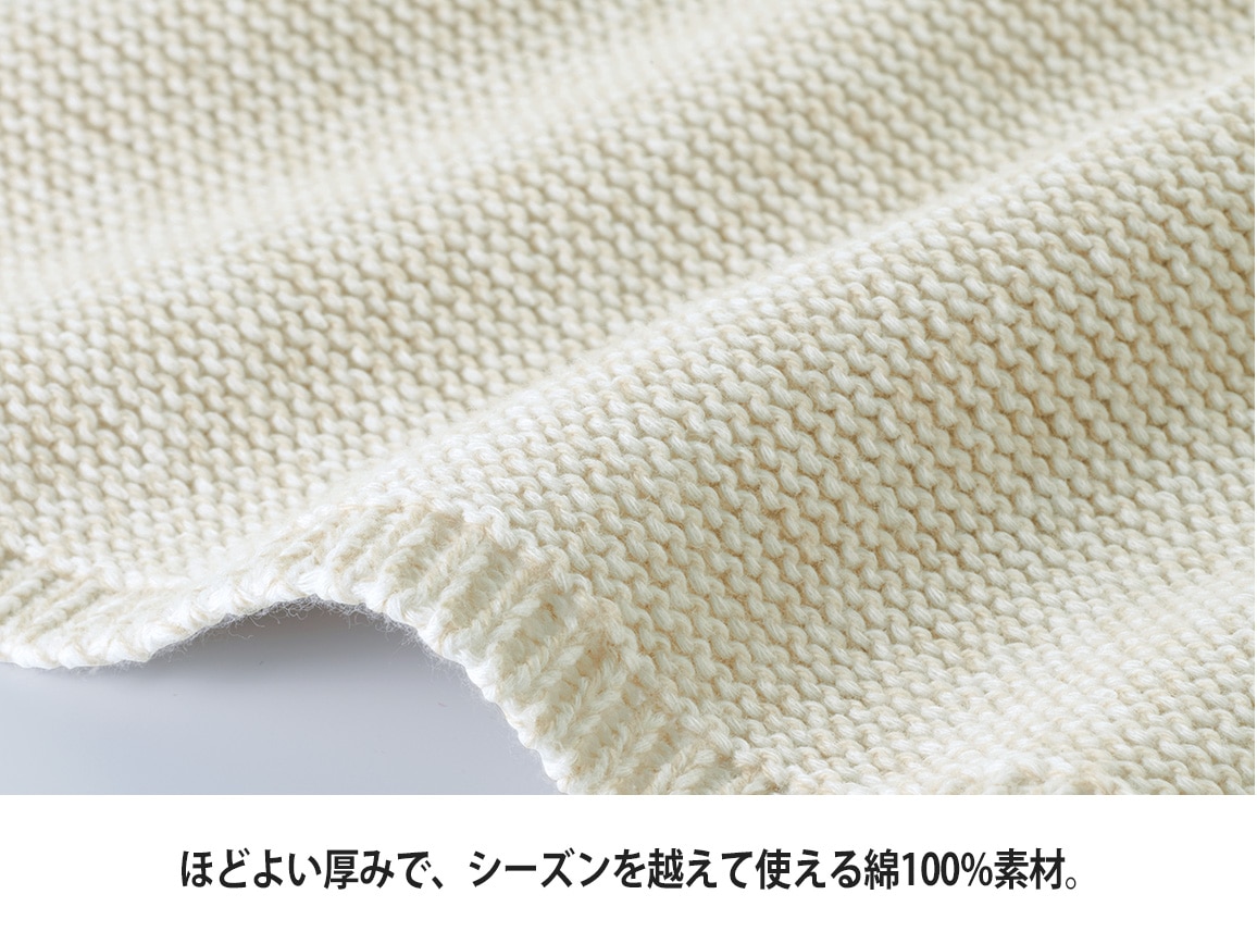 鹿の子編みコットンカーディガン【広告商品】 鹿の子編みコットンカーディガン【広告商品】