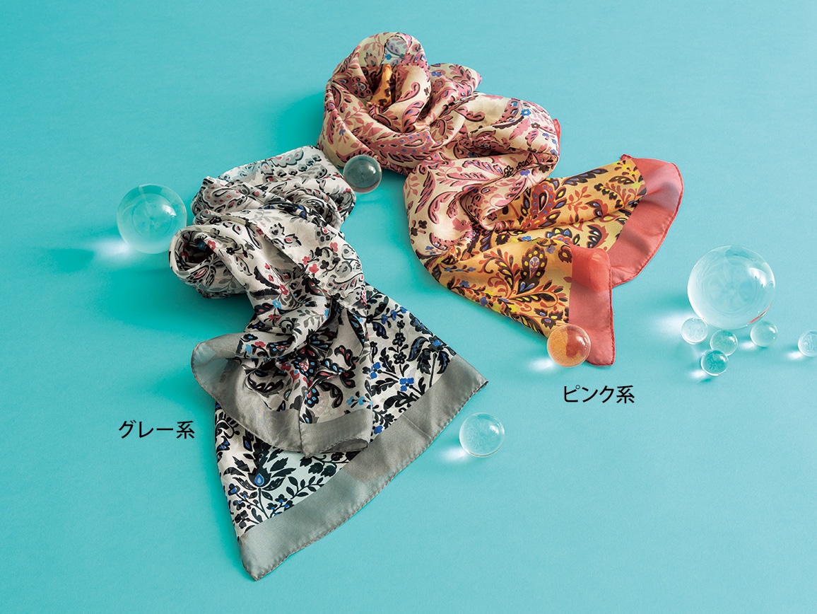 洗濯機で洗えるシルクローンスカーフ 洗濯機で洗えるシルクローンスカーフ