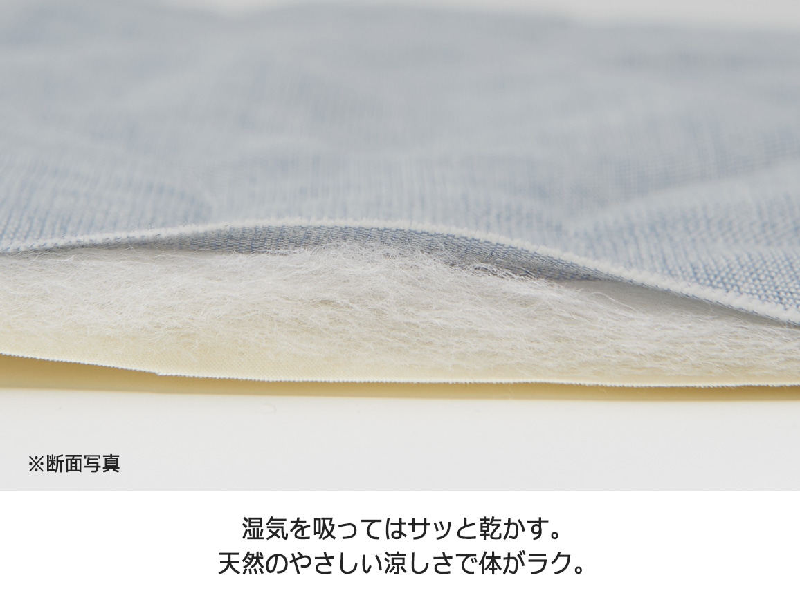滋賀近江 綿麻洗える敷きパッド(ダブル) 滋賀近江 綿麻洗える敷きパッド(ダブル)