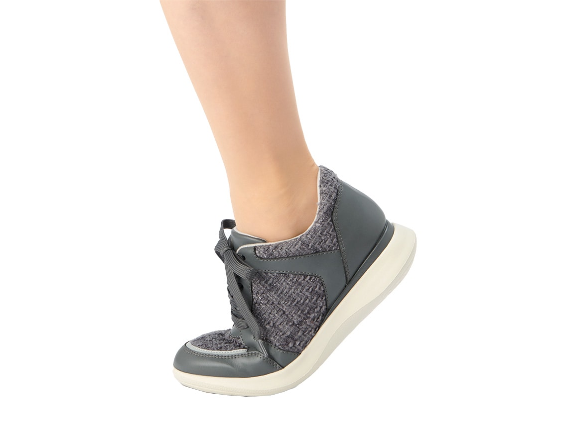 ハルメク ツイードヒールアップスニーカー ハルメク ツイードヒールアップスニーカー