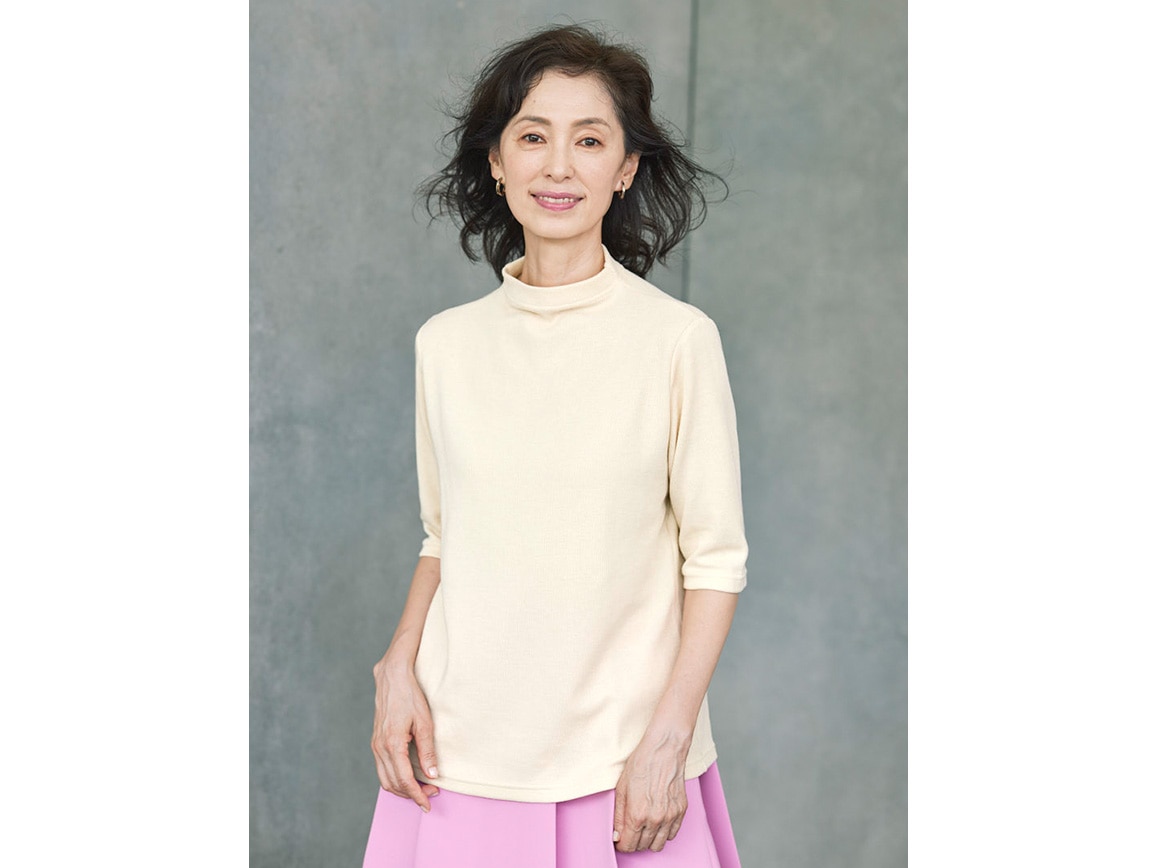 【値下げ】バラ色の暮し　ニットアンサンブル 楽天市場】New!【バラ色の暮し】プリント切り替えプルオーバー