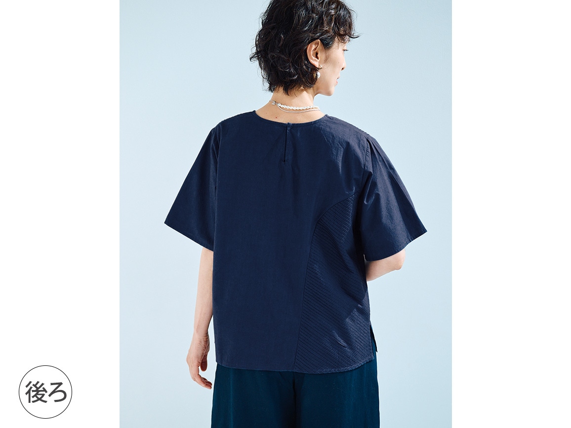 ランダムピンタックTブラウス【広告商品】 ランダムピンタックTブラウス【広告商品】