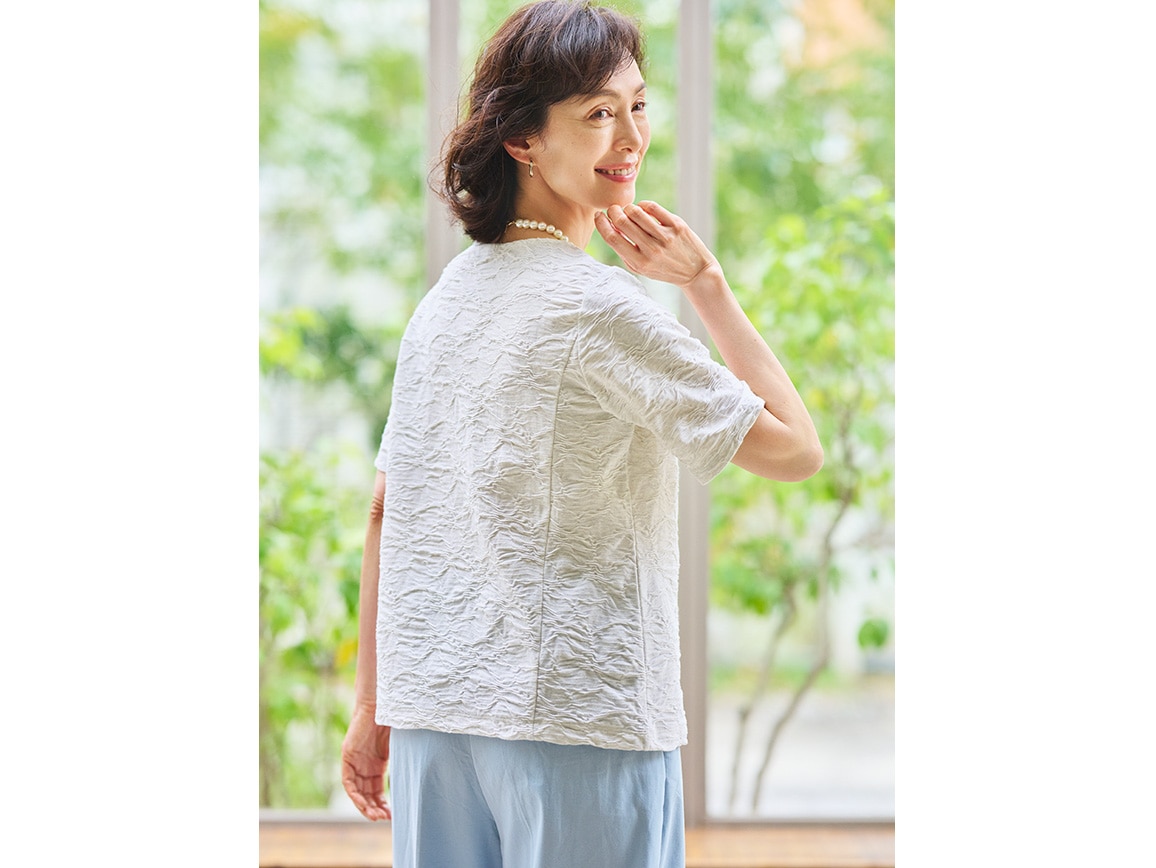 綿混ジャカードプルオーバー(半袖)【広告商品】 綿混ジャカードプルオーバー(半袖)【広告商品】