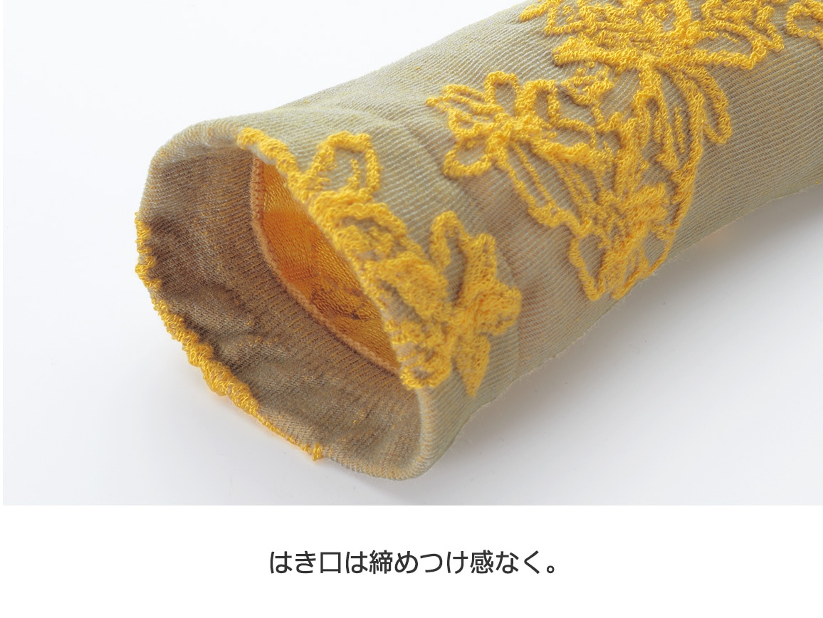 内側シルクタッチの靴下4色セット(縦花柄) 内側シルクタッチの靴下4色セット(縦花柄)