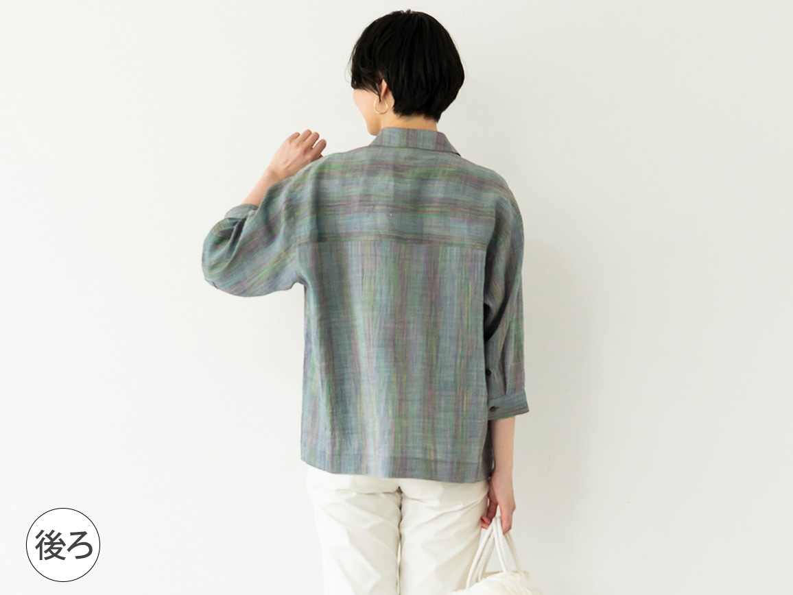 【先行】滋賀近江の麻ポケットデザインシャツジャケット 【先行】滋賀近江の麻ポケットデザインシャツジャケット