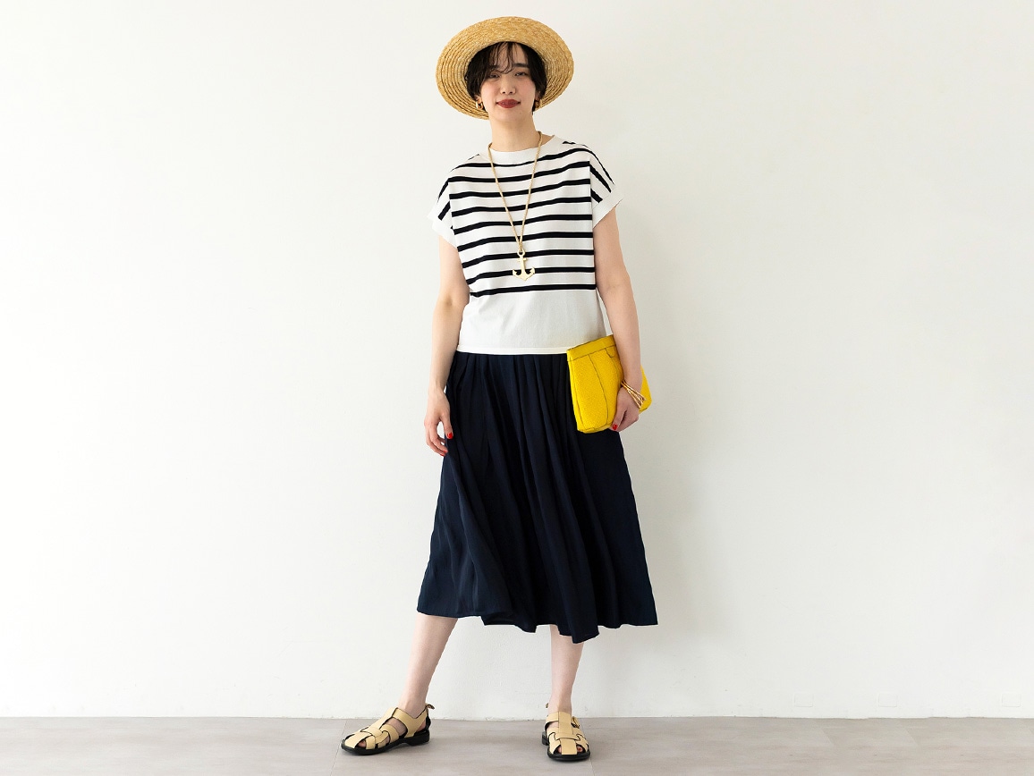 【先行】フレンチスリーブボーダープルオーバー 【先行】フレンチスリーブボーダープルオーバー