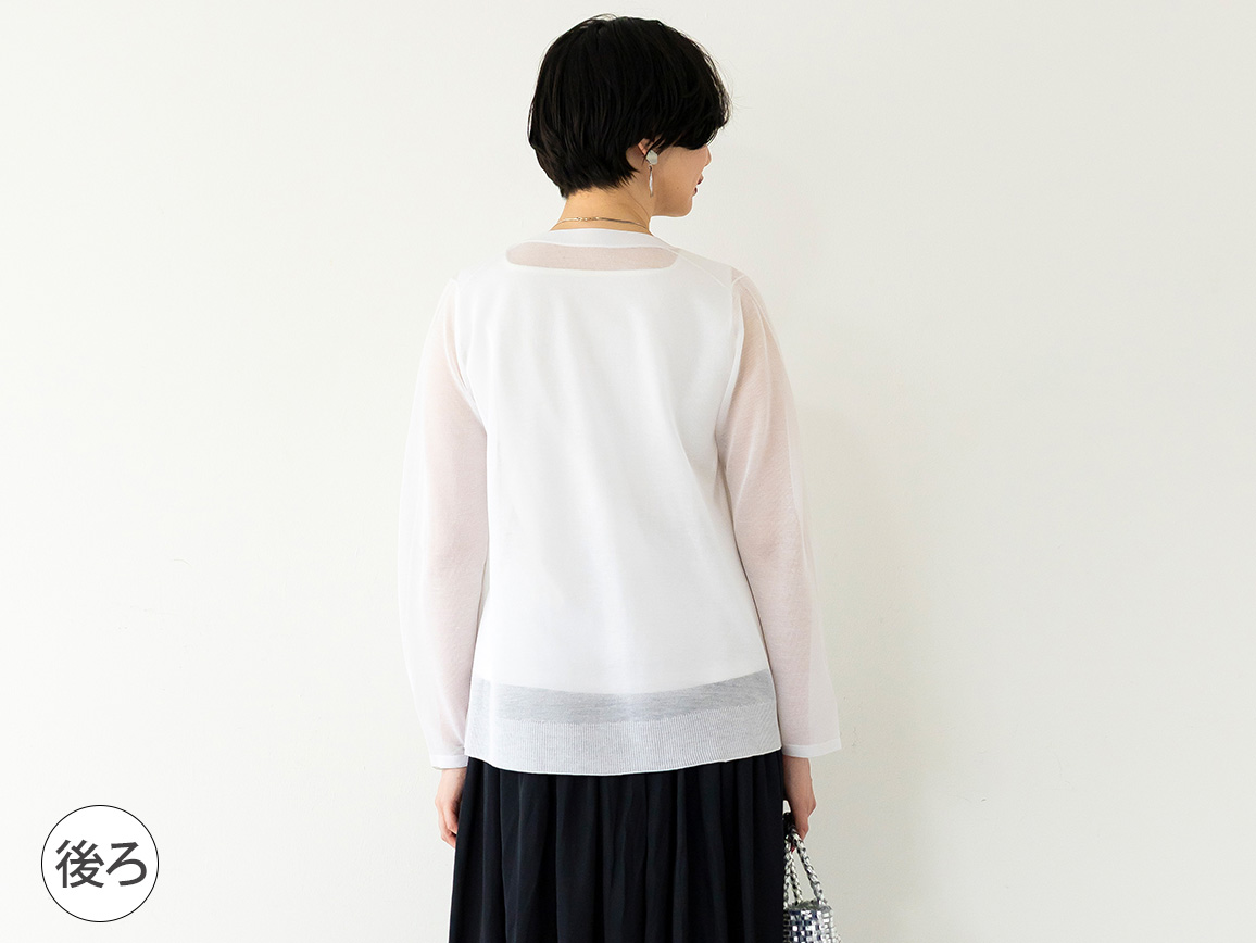 【先行】透け感Vネックカーディガン 【先行】透け感Vネックカーディガン