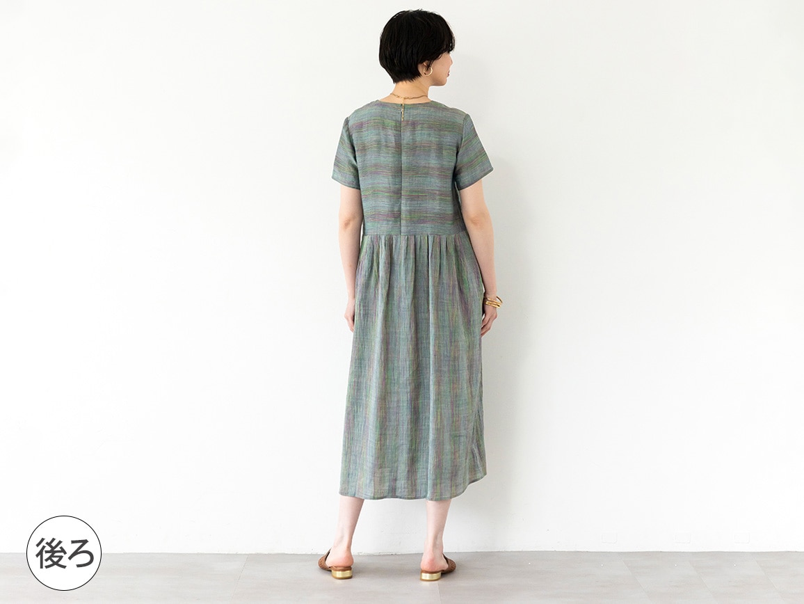 【先行】滋賀近江の麻リラックスワンピース 【先行】滋賀近江の麻リラックスワンピース