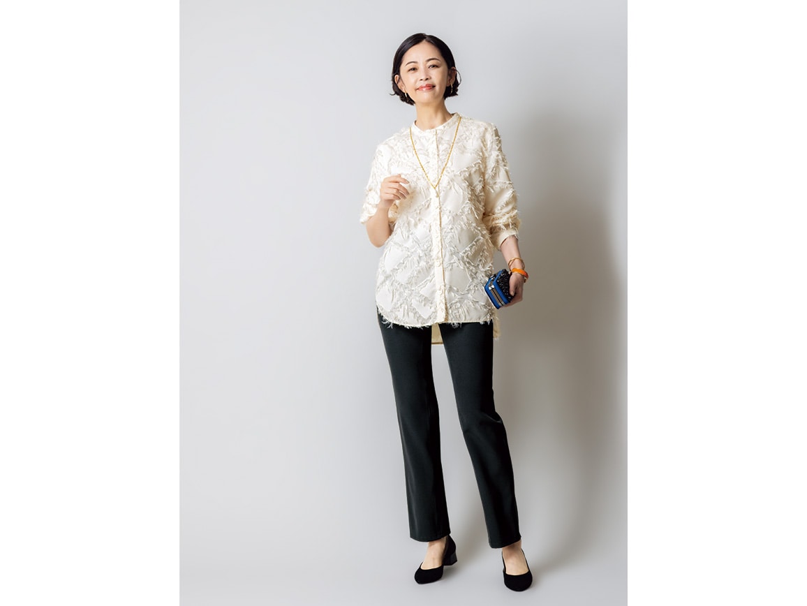 カットジャカードロングシャツ カットジャカードロングシャツ
