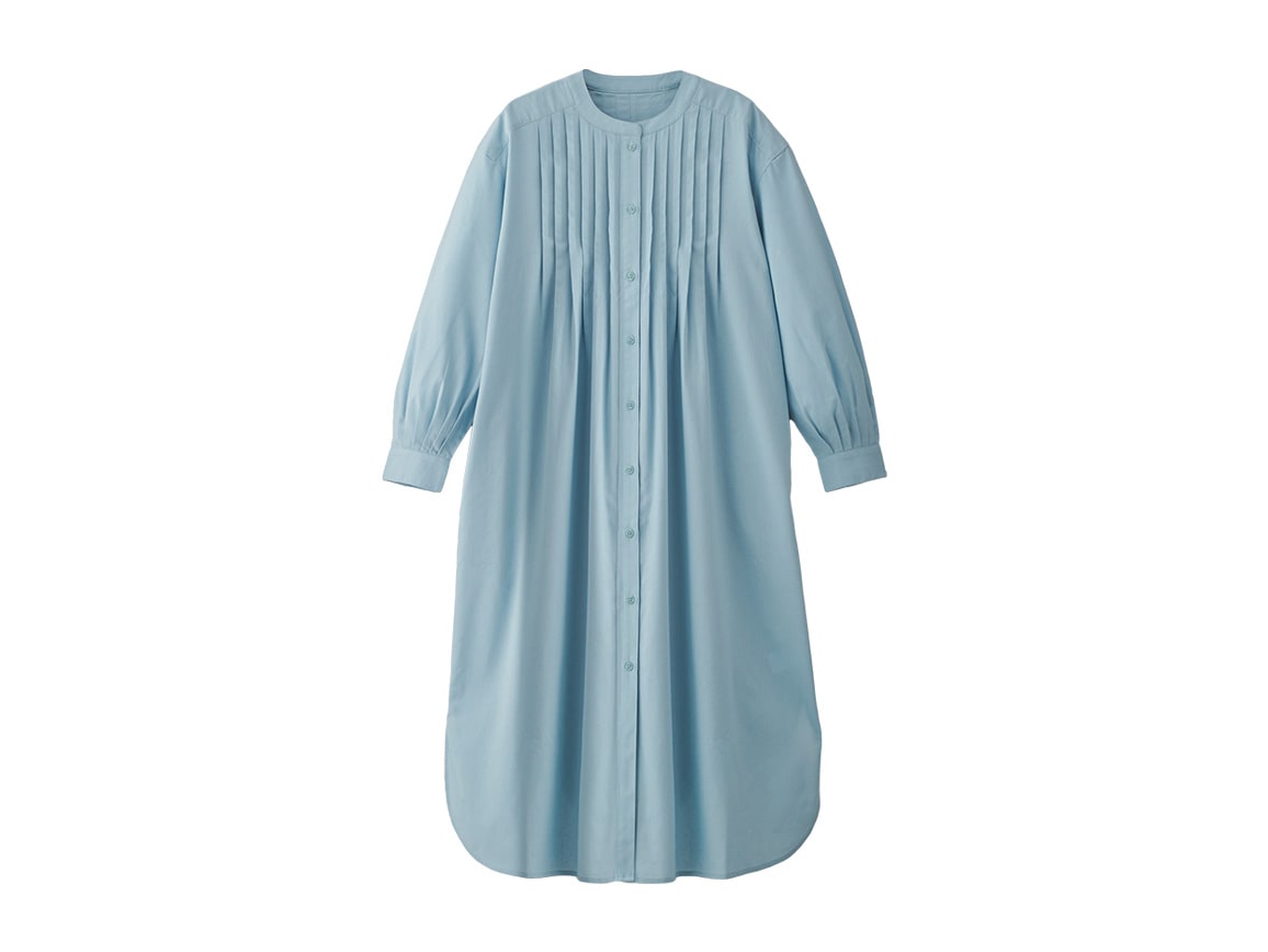 バンドカラータックフレアワンピース バンドカラータックフレアワンピース