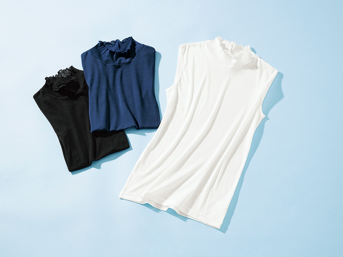 ハルメク 綿100%の涼感ハイネックインナー ハルメク 綿100%の涼感ハイネックインナー