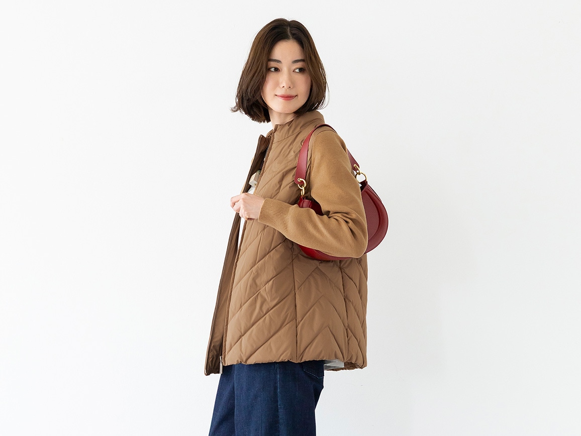 ニット袖ドッキングダウンジャケット ニット袖ドッキングダウンジャケット