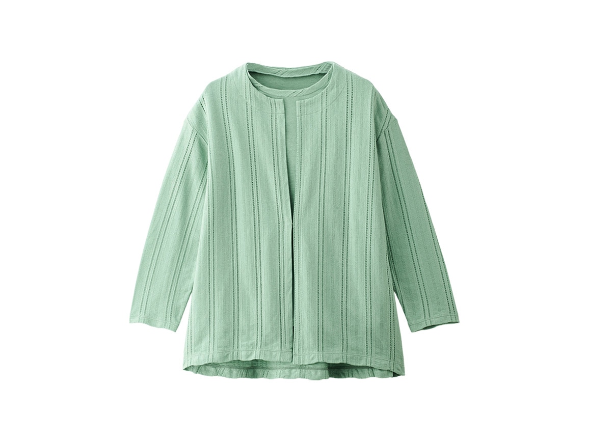 尾州ジャカードカーデ×天竺インナーアンサンブル 尾州ジャカードカーデ×天竺インナーアンサンブル