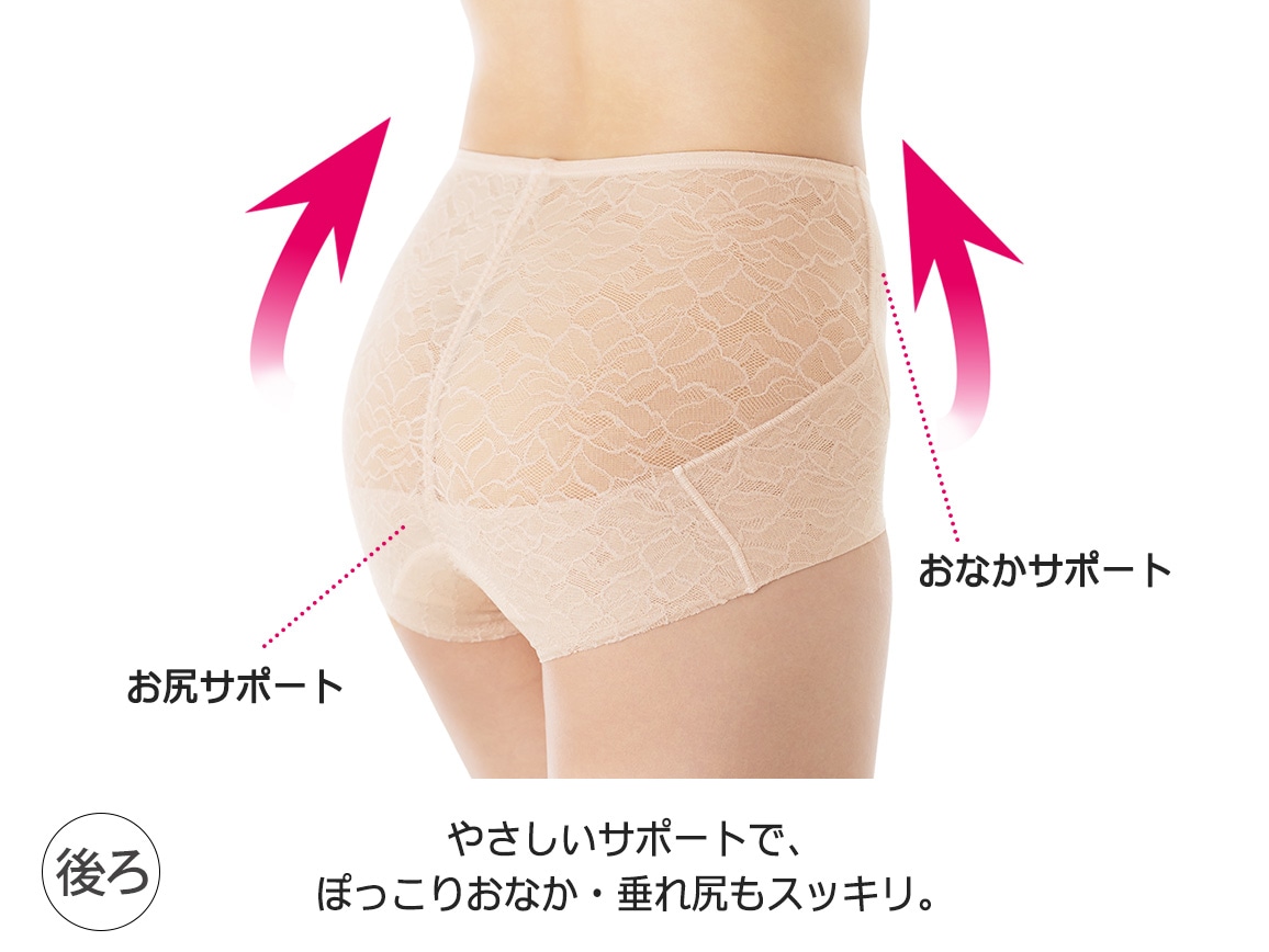 ハルメク ヘルスプラス・骨盤底筋&ヒップサポートショーツ(総レース)【広告商品】 ハルメク ヘルスプラス・骨盤底筋&ヒップサポートショーツ(総レース)【広告商品】
