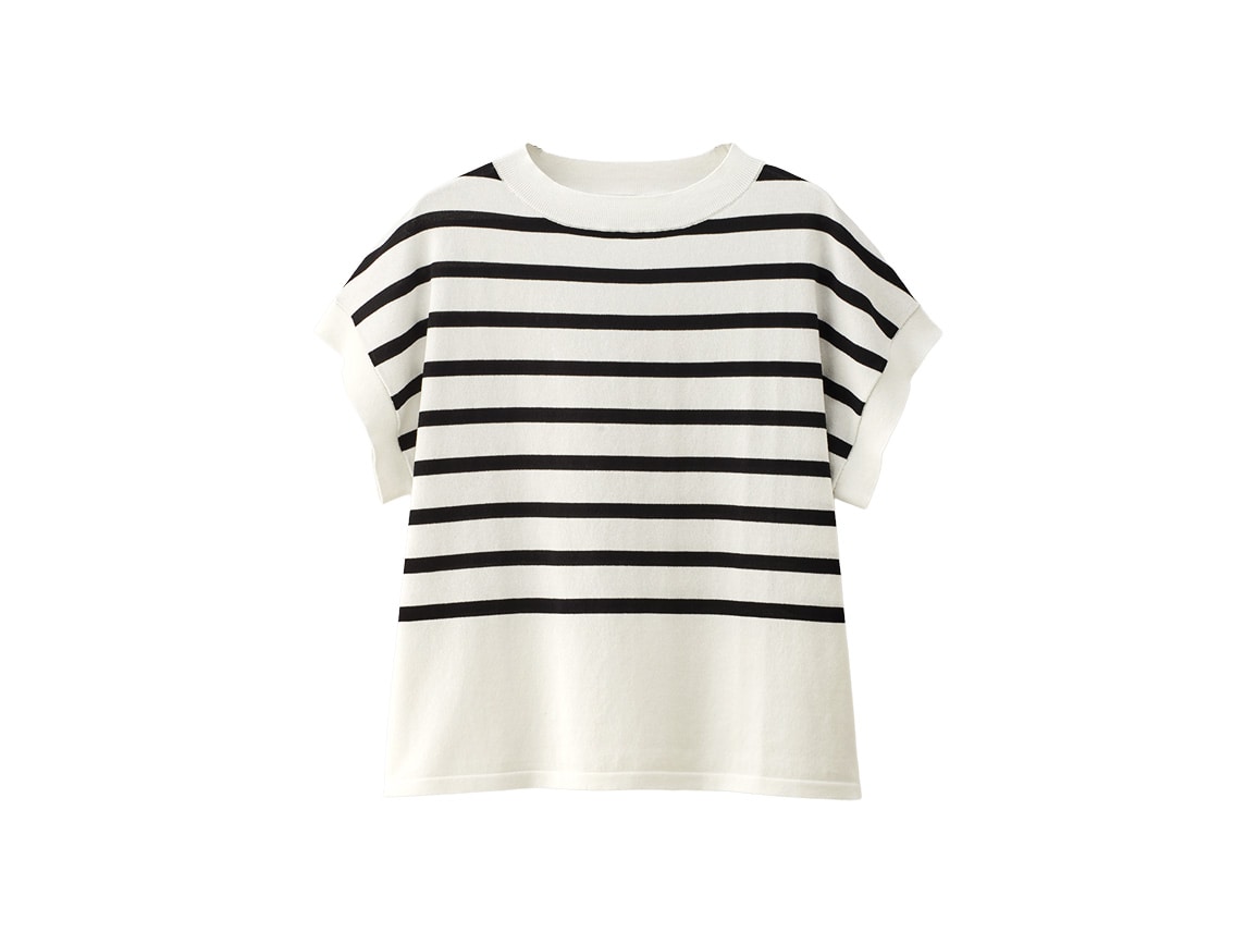 【先行】フレンチスリーブボーダープルオーバー 【先行】フレンチスリーブボーダープルオーバー