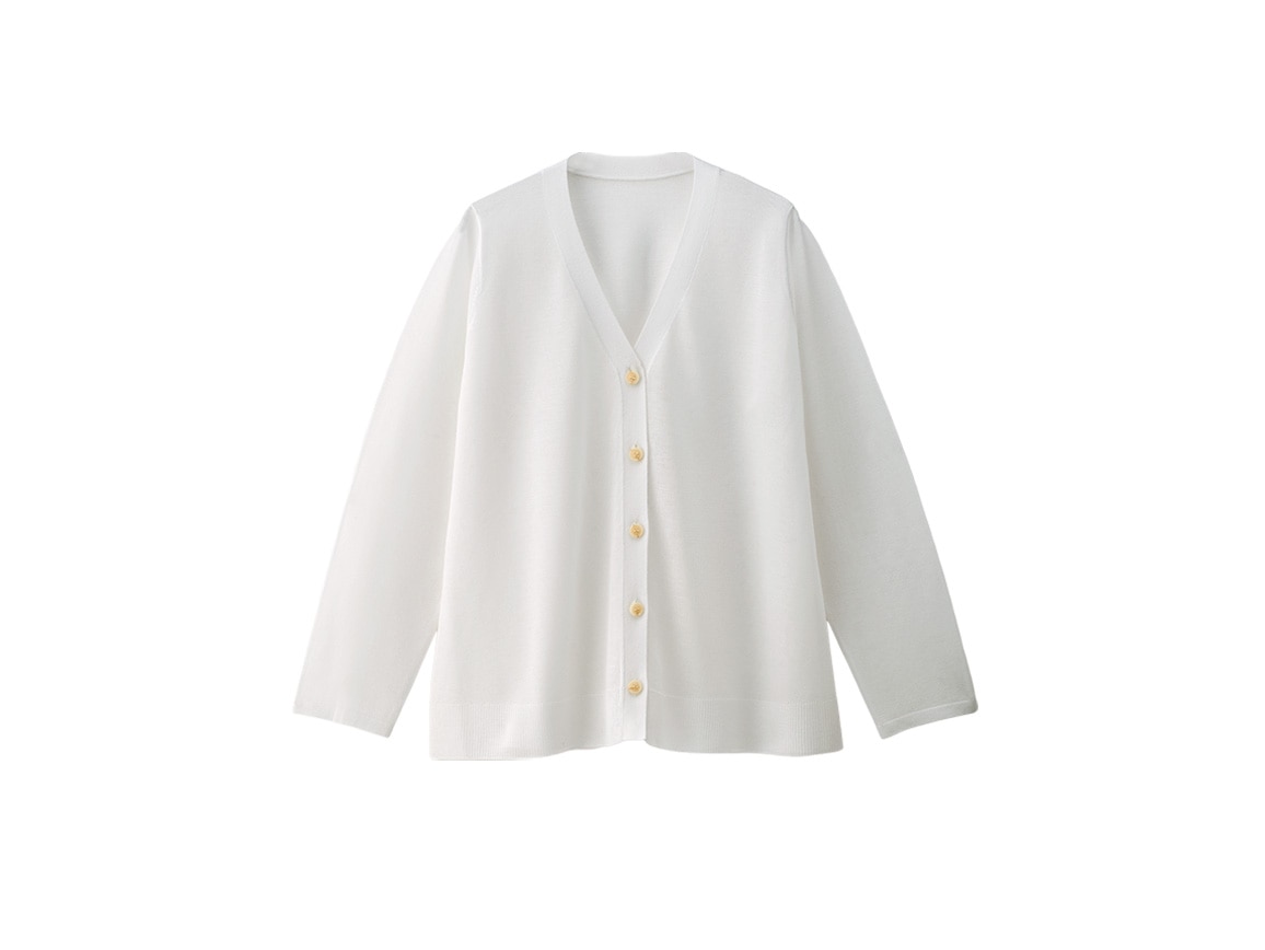 【先行】透け感Vネックカーディガン 【先行】透け感Vネックカーディガン