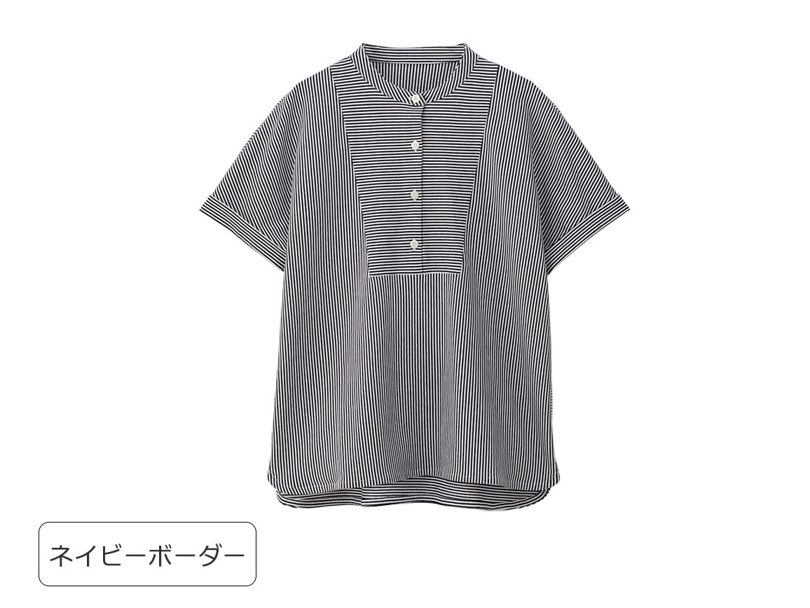 シャツ風コットンプルオーバー シャツ風コットンプルオーバー