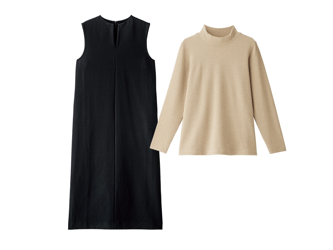 キーネックジャンスカワンピース&プルオーバーセット キーネックジャンスカワンピース&プルオーバーセット