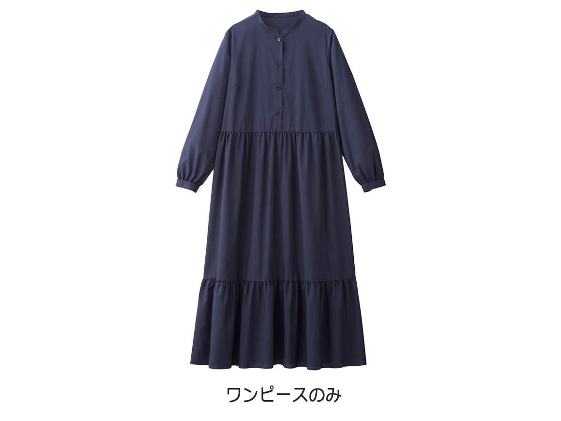 異素材ベスト×シャツワンピースセット(02_M 23_キャメル