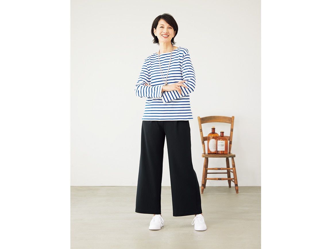 ジョーゼット調ジャージーワイドパンツ ジョーゼット調ジャージーワイドパンツ