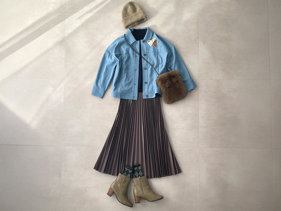 デニム調ゆったりブルゾン デニム調ゆったりブルゾン