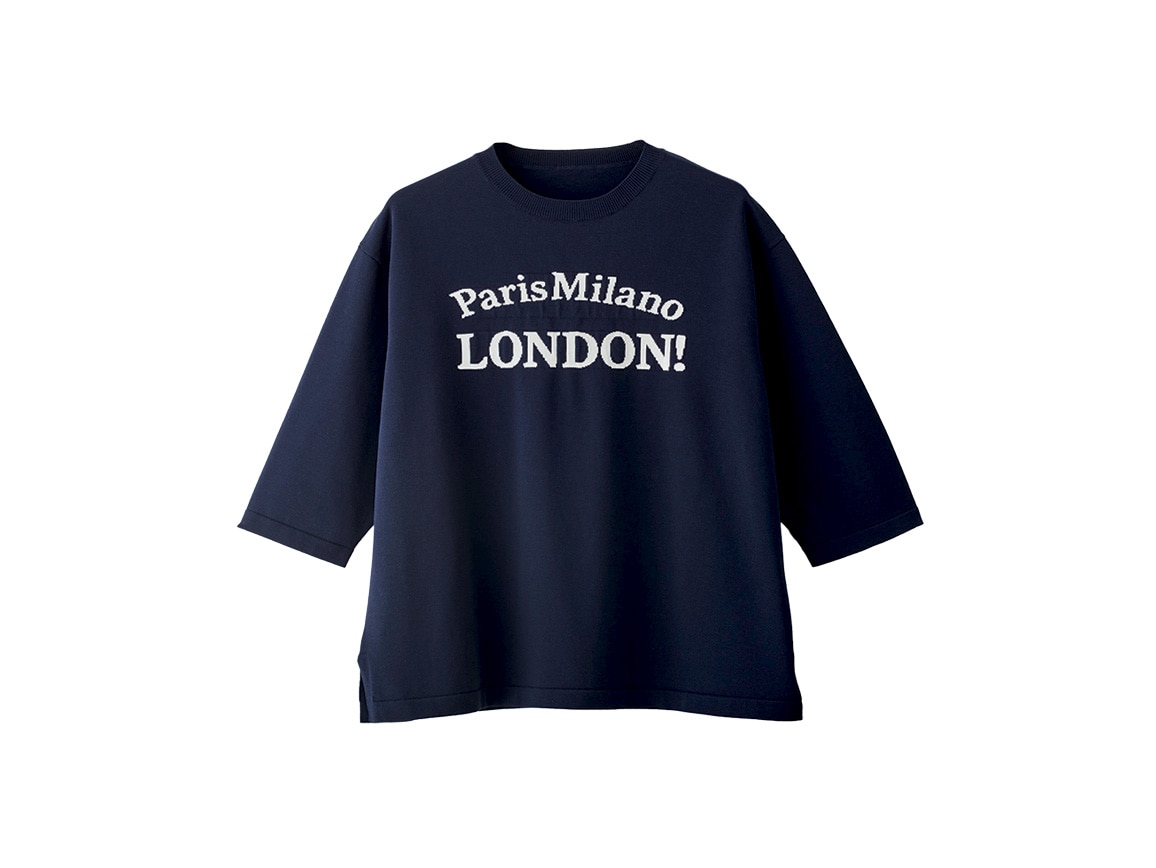 ひじが隠れるクルーネックニット ひじが隠れるクルーネックニット