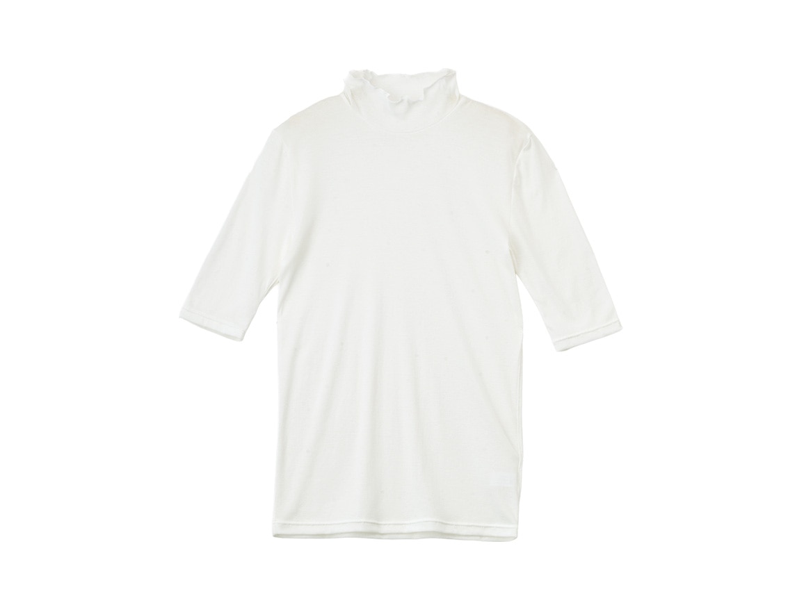 ハルメク 綿100%のハイネックインナー 5分袖 ハルメク 綿100%のハイネックインナー 5分袖