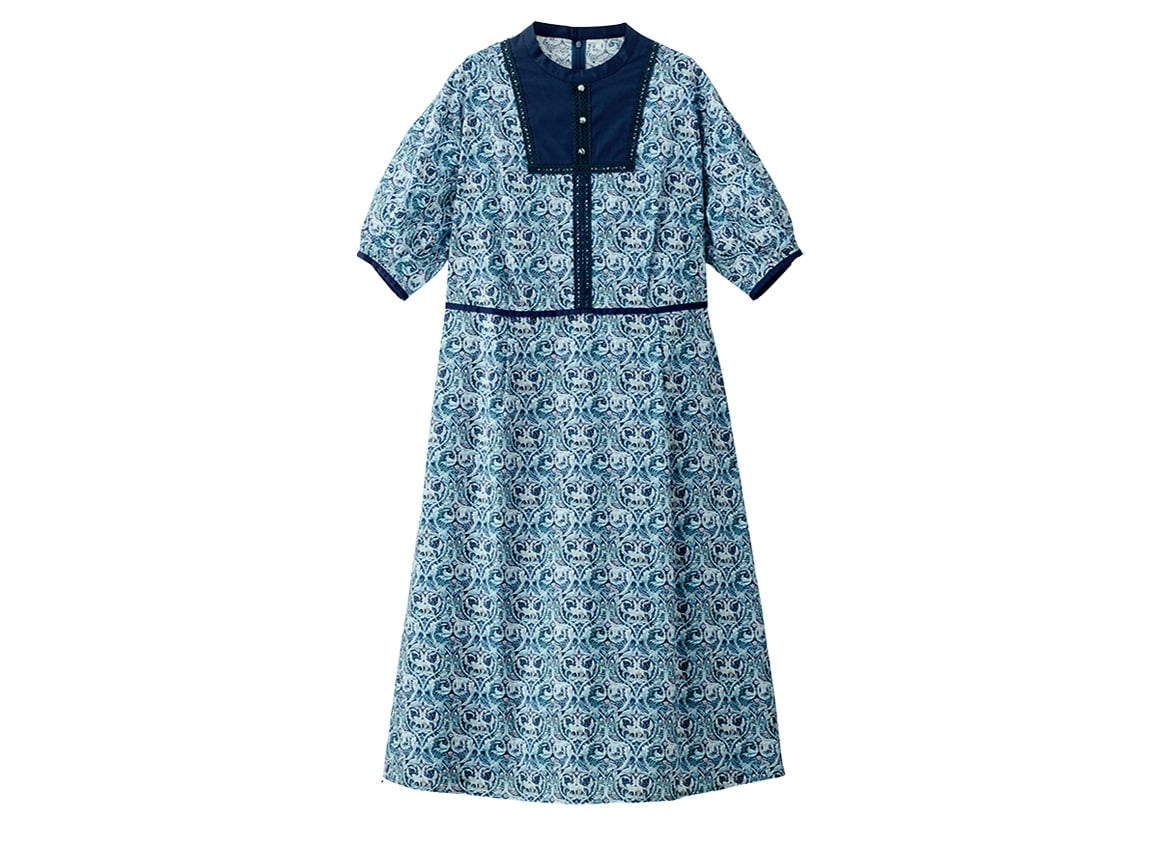 切り替えデザインリバティプリントワンピース 切り替えデザインリバティプリントワンピース