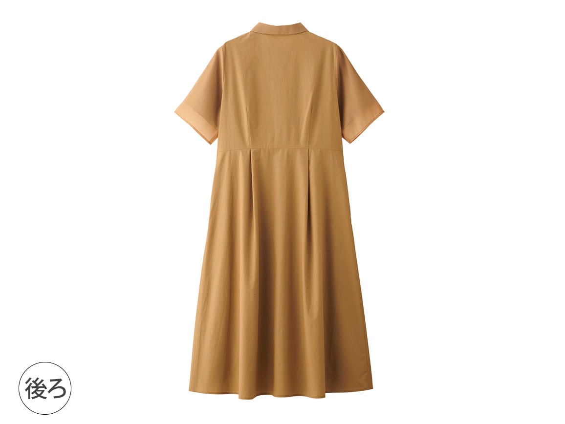 オーガンジー使いシャツワンピース オーガンジー使いシャツワンピース