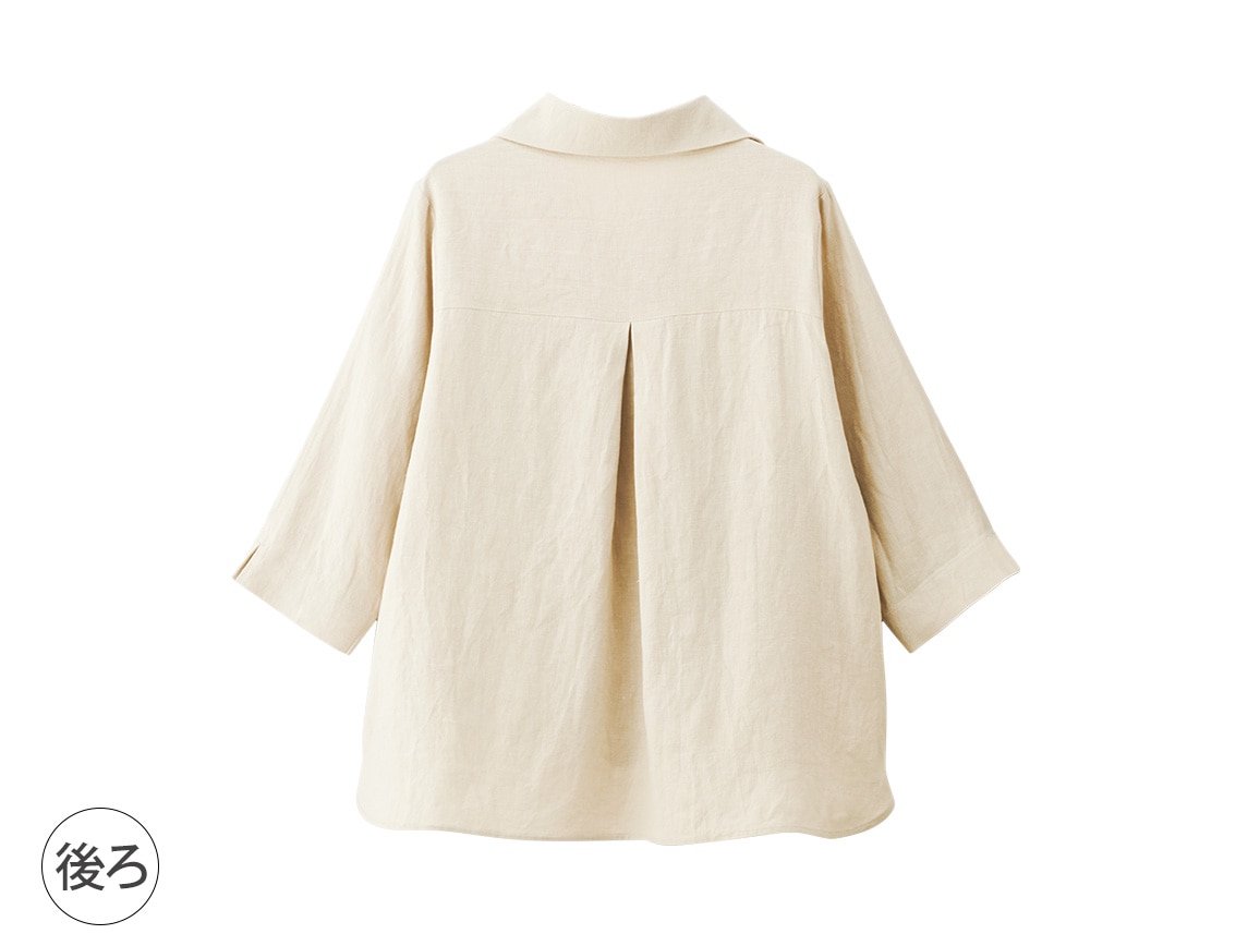 襟デザインリネンブラウスジャケット 襟デザインリネンブラウスジャケット