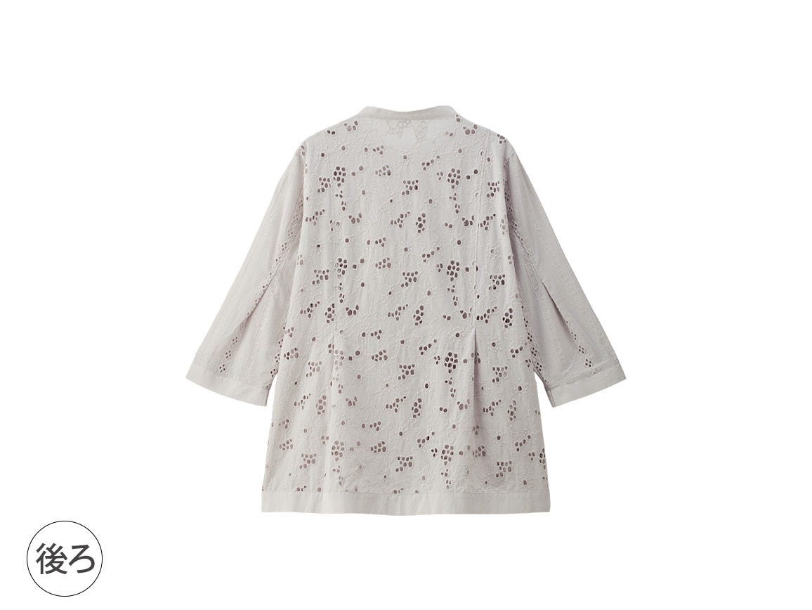 【先行】花柄刺しゅうレースブラウス 【先行】花柄刺しゅうレースブラウス