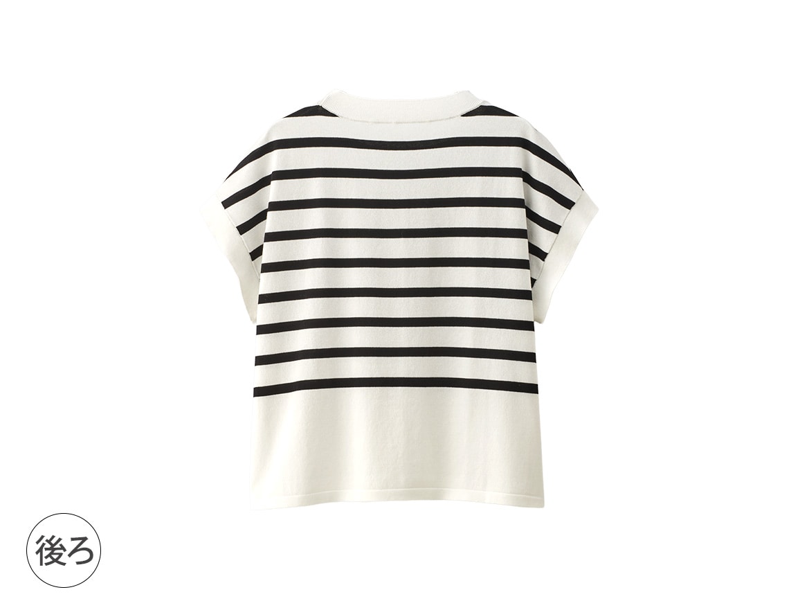 【先行】フレンチスリーブボーダープルオーバー 【先行】フレンチスリーブボーダープルオーバー