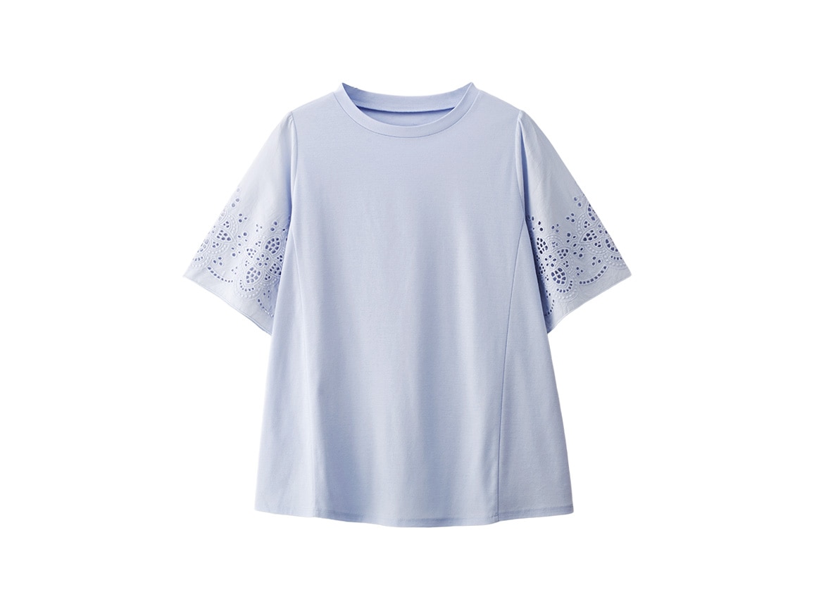 レース刺しゅう袖TシャツEX レース刺しゅう袖TシャツEX