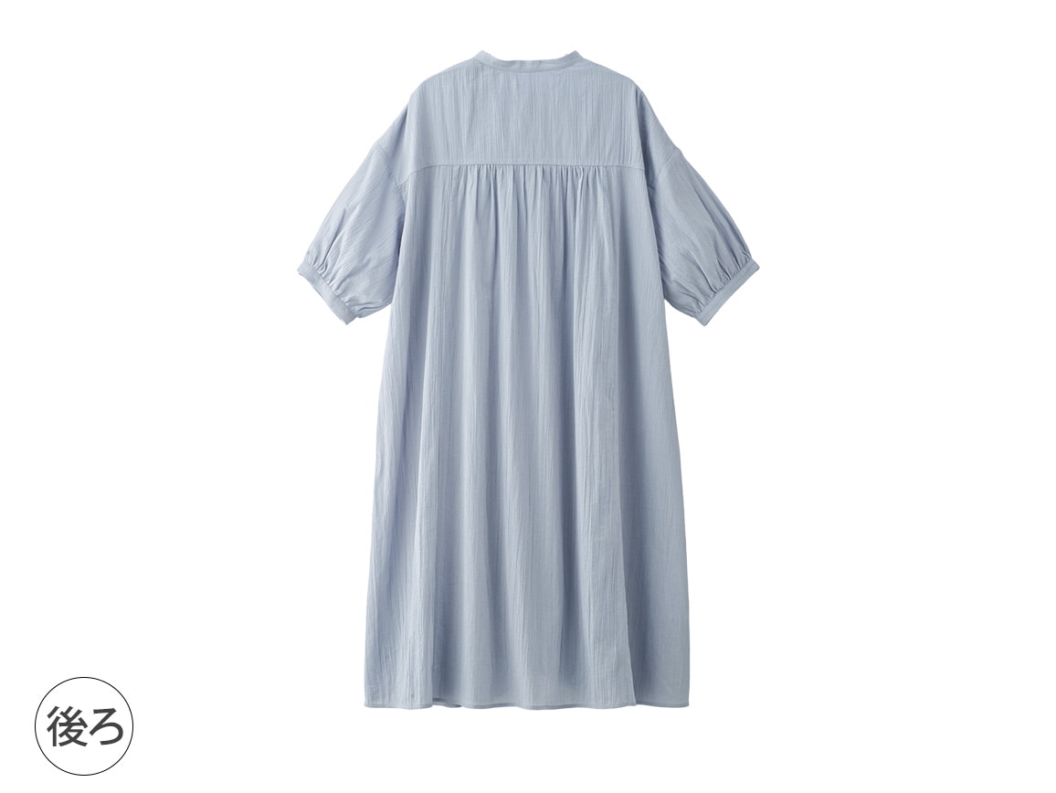 【先行】コットン楊柳ゆったりシャツワンピース 【先行】コットン楊柳ゆったりシャツワンピース