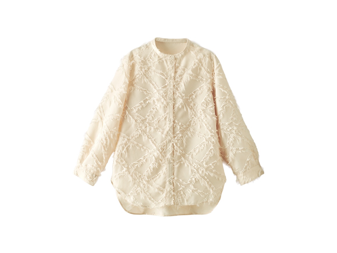 【先行】カットジャカードロングシャツ 【先行】カットジャカードロングシャツ