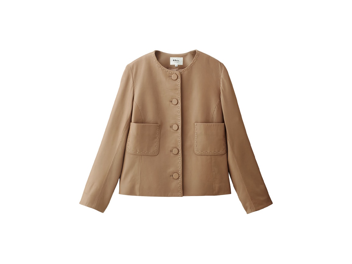 49AV．ジュンコシマダ・ステッチデザインレザージャケット(38_38