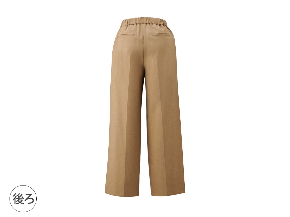 【plus】ストレッチクロップトワイドパンツ 【plus】ストレッチクロップトワイドパンツ