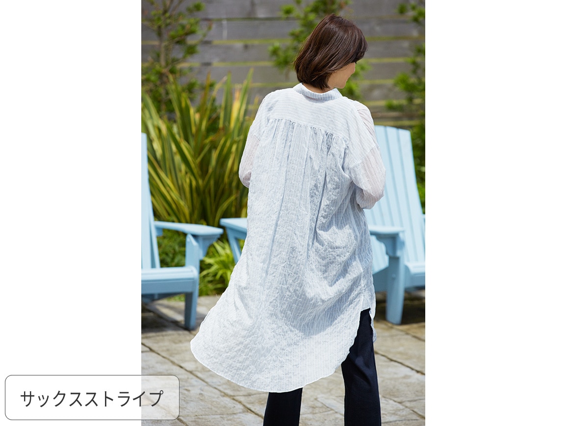 軽やかシャーリングロングシャツ 軽やかシャーリングロングシャツ