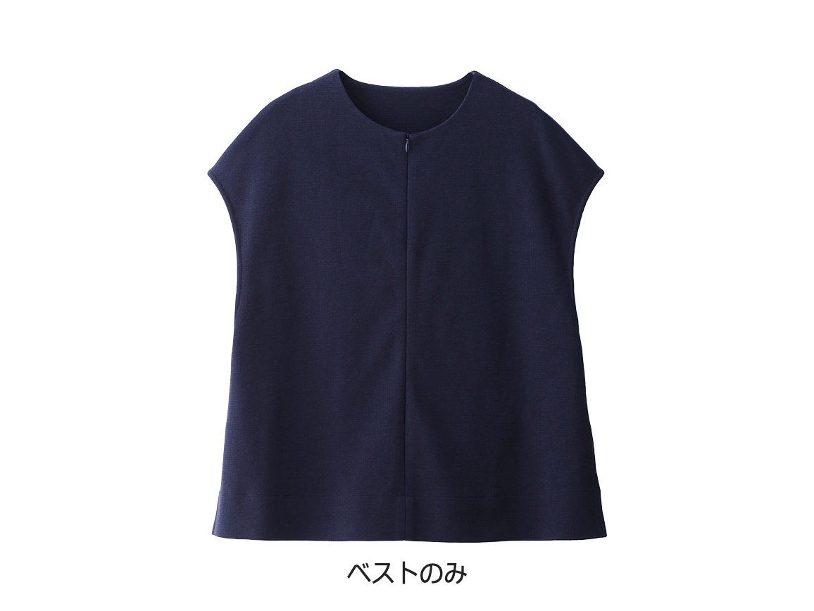 異素材ベスト×シャツワンピースセット 異素材ベスト×シャツワンピースセット