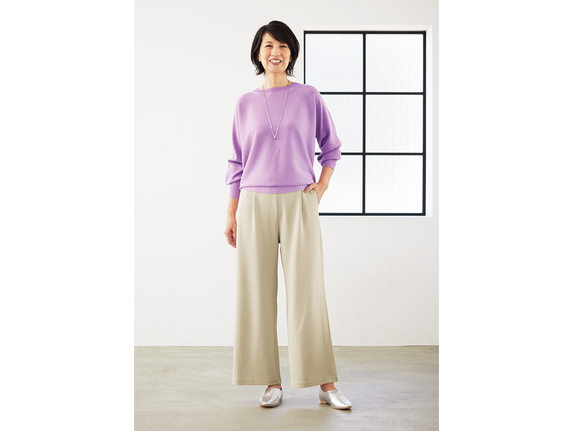ジョーゼット調ジャージーワイドパンツ(64_LL64cm 43_