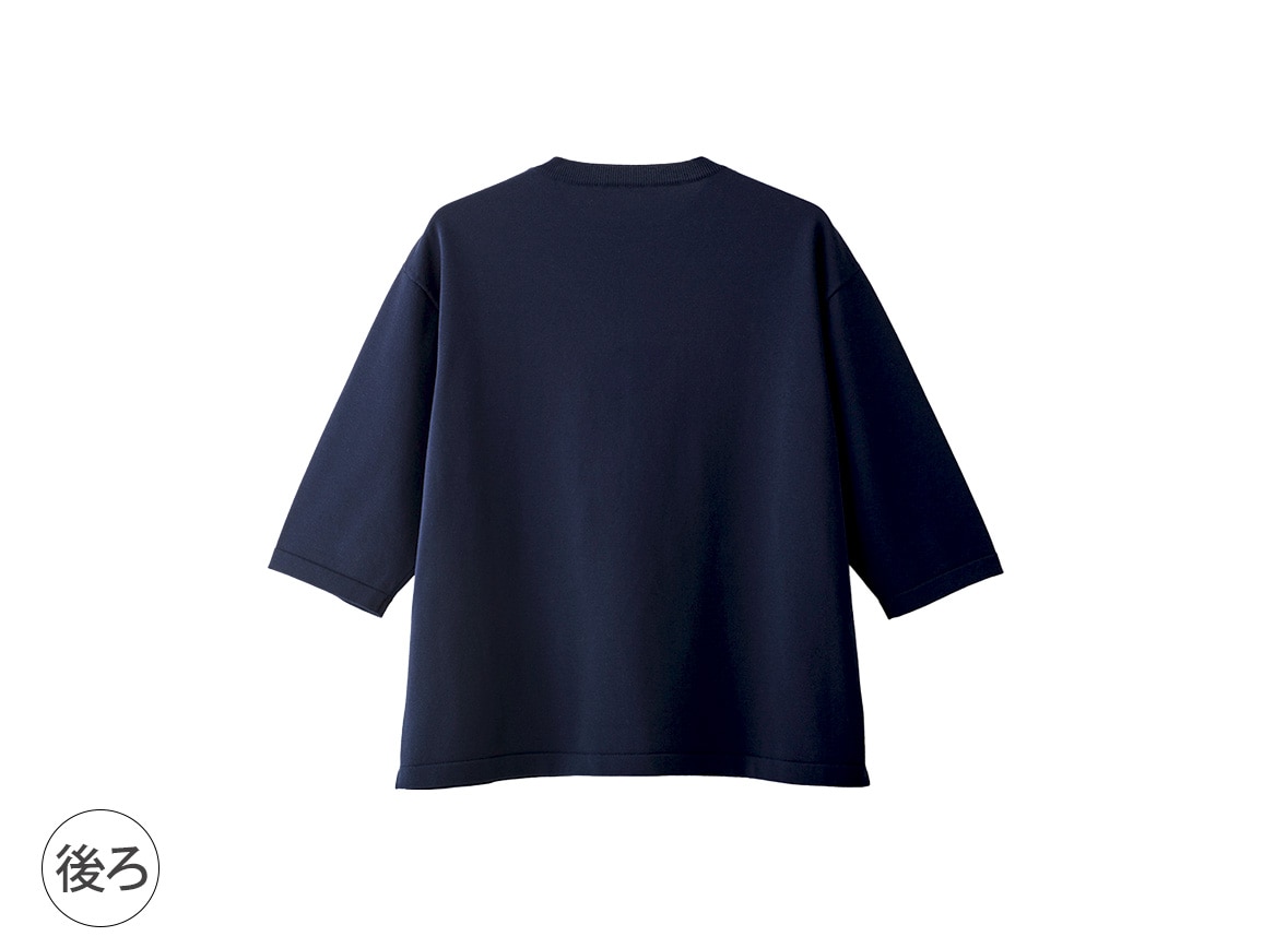 ひじが隠れるクルーネックニット ひじが隠れるクルーネックニット