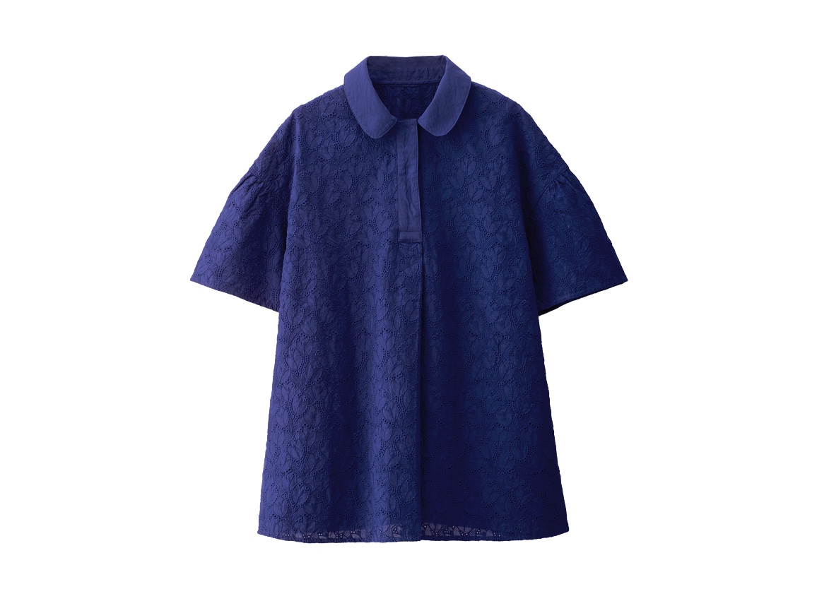 【先行】丸襟かぶりレースブラウス 【先行】丸襟かぶりレースブラウス