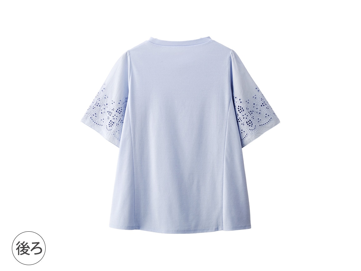 レース刺しゅう袖TシャツEX レース刺しゅう袖TシャツEX