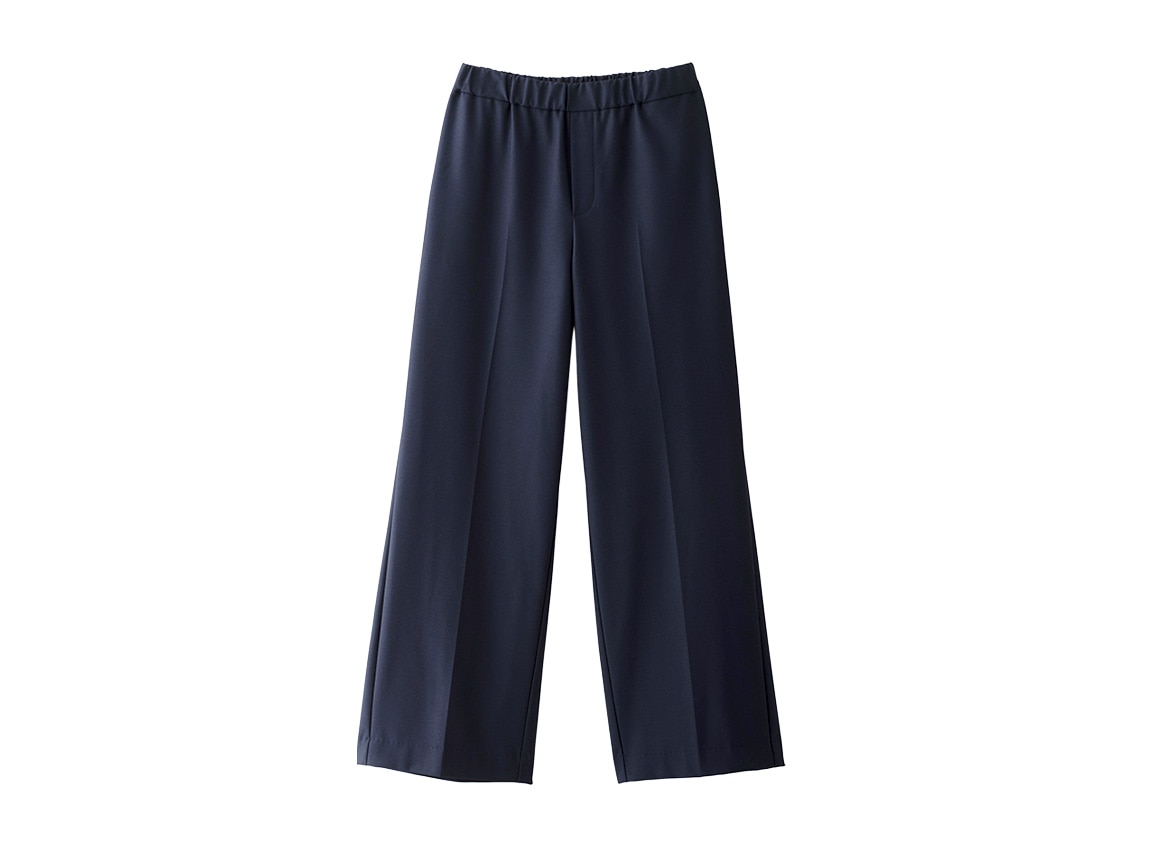 【plus】ストレッチクロップトワイドパンツ 【plus】ストレッチクロップトワイドパンツ