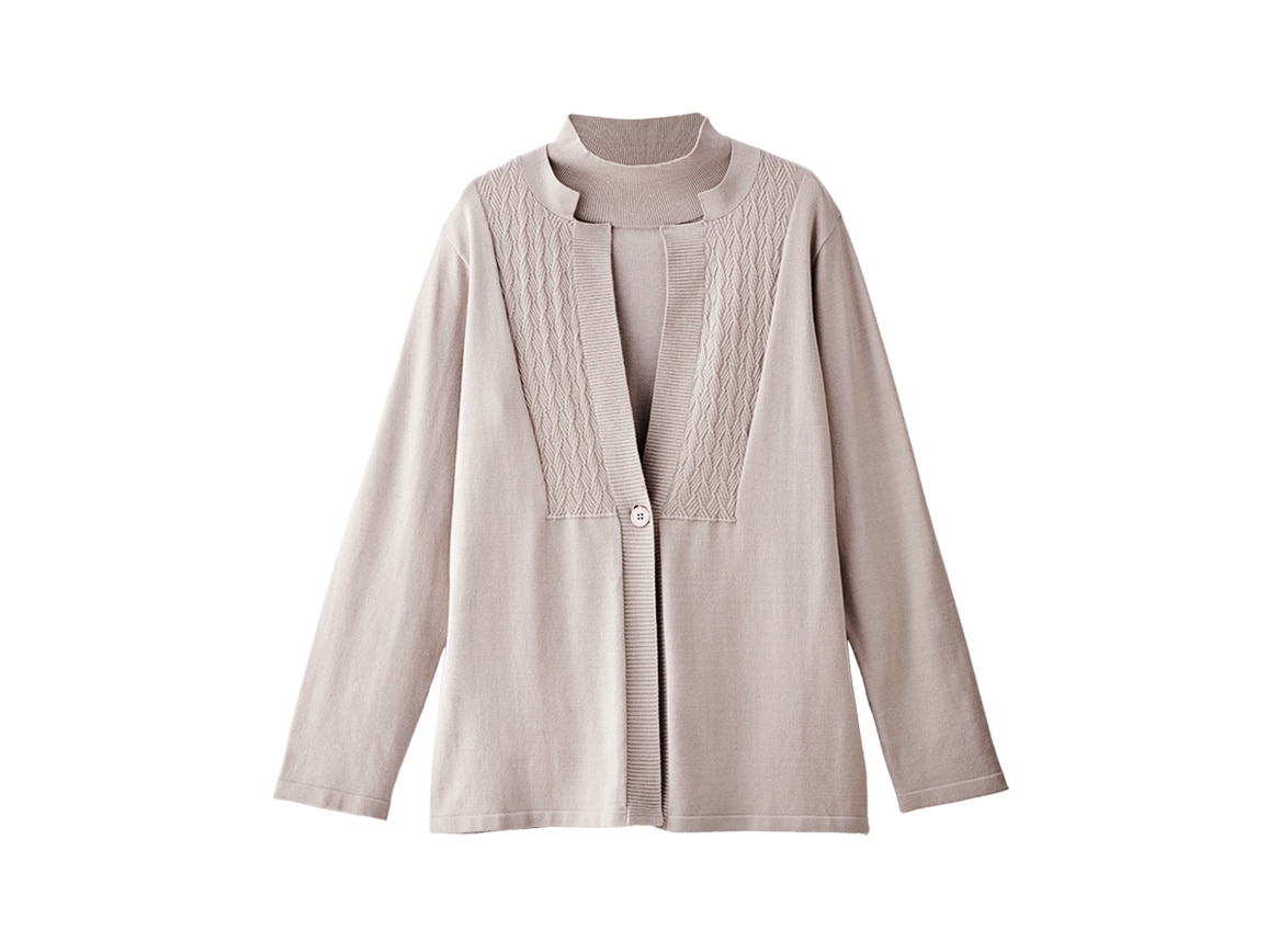 編み柄デザインニットアンサンブル 編み柄デザインニットアンサンブル