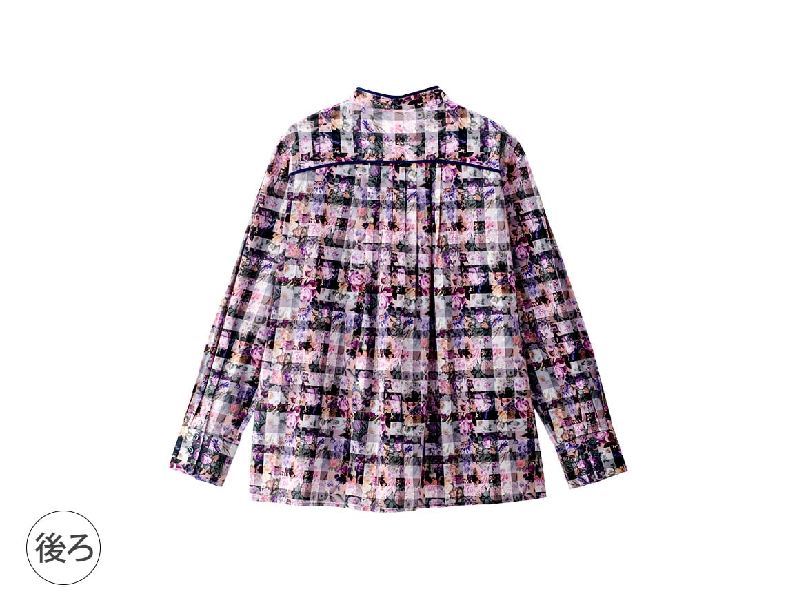 リバティプリントタックデザインブラウス リバティプリントタックデザインブラウス