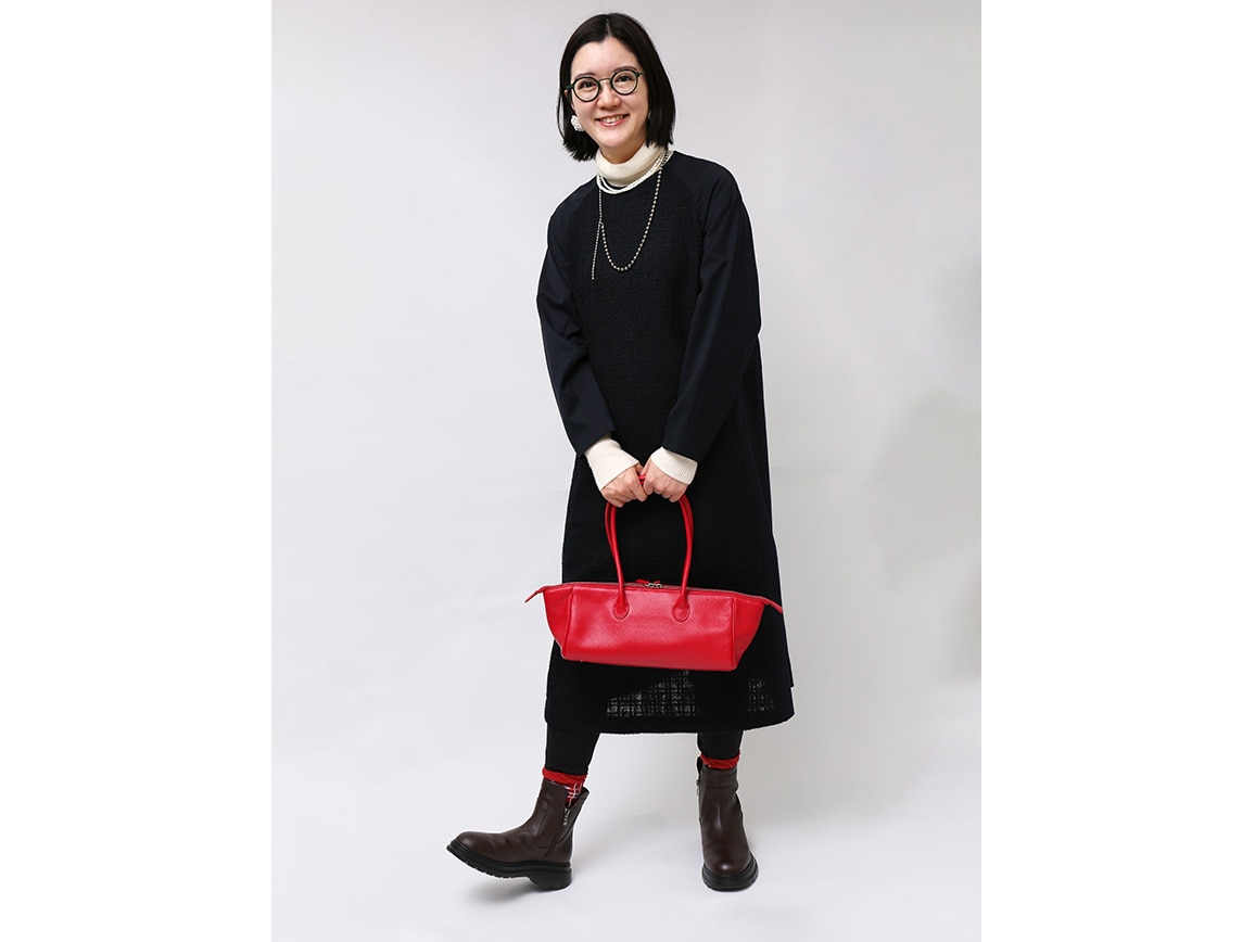 ミックスツイード調ドッキングワンピース ミックスツイード調ドッキングワンピース